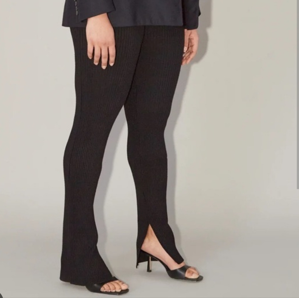 Uncle Studios Split Hem Ribbed Pants